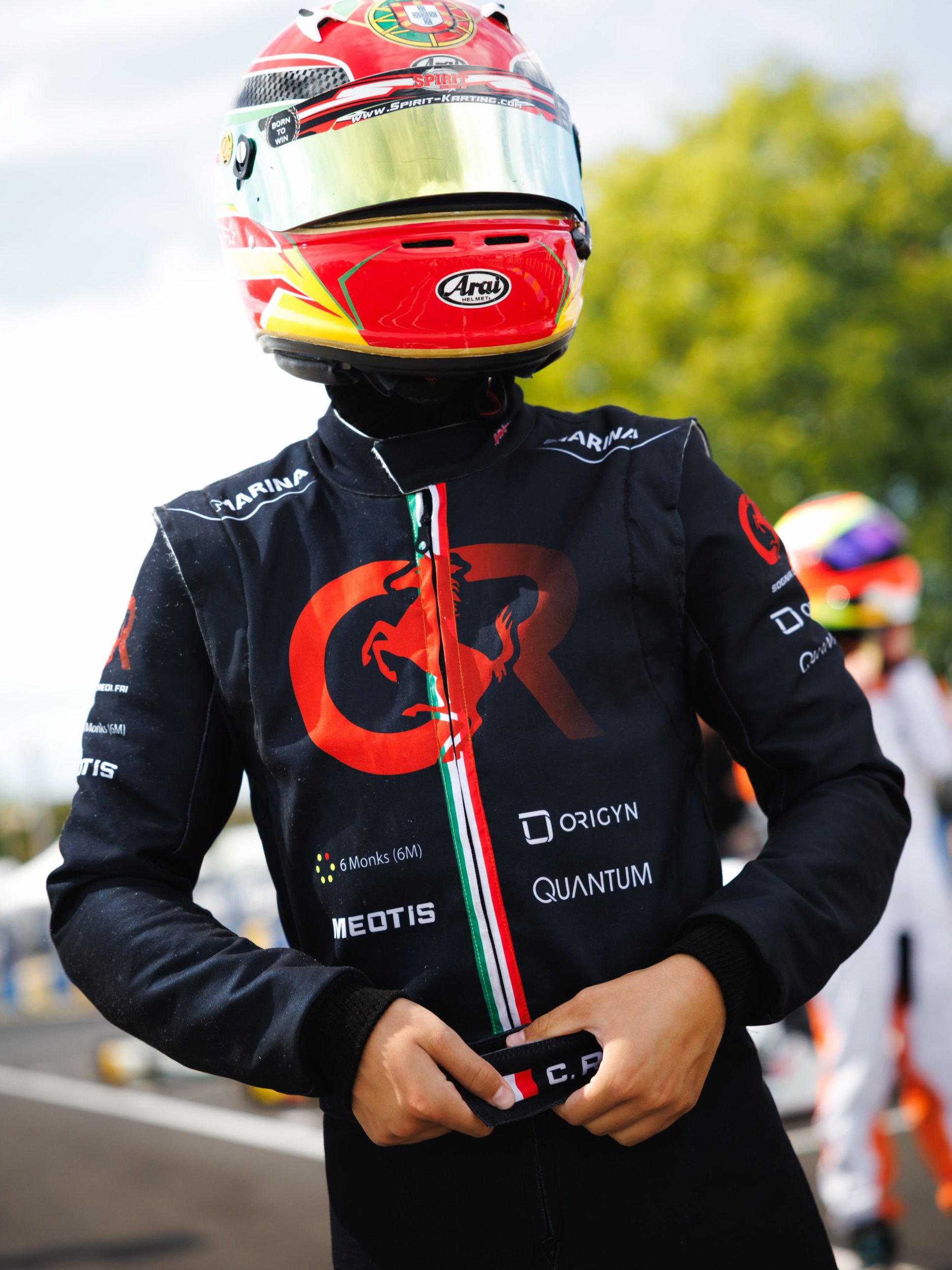Carlo Ristagno en combinaison Cavallino Rampante